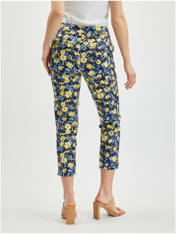 Orsay Жълто-син дамски къс панталон на цветя ORSAY