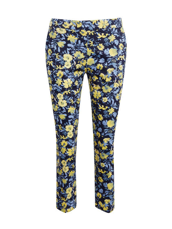 Orsay Жълто-син дамски къс панталон на цветя ORSAY