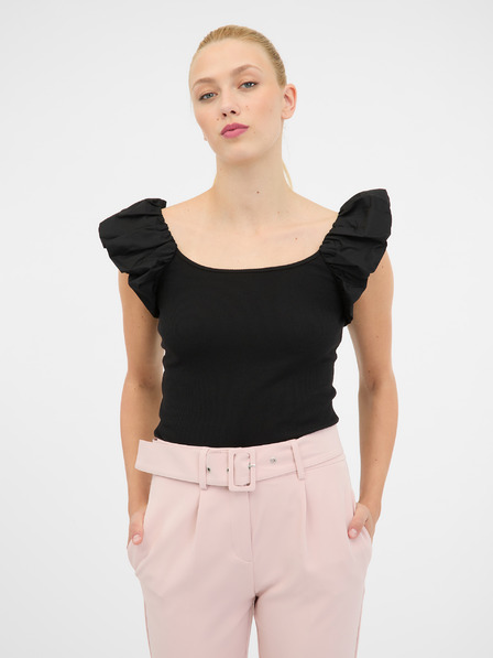 Orsay Черна дамска тениска с къс ръкав ORSAY