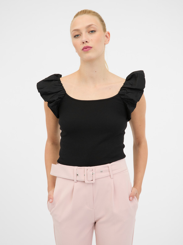 Orsay Черна дамска тениска с къс ръкав ORSAY