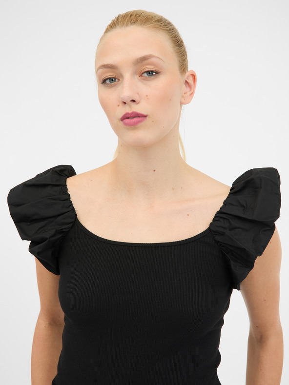 Orsay Черна дамска тениска с къс ръкав ORSAY