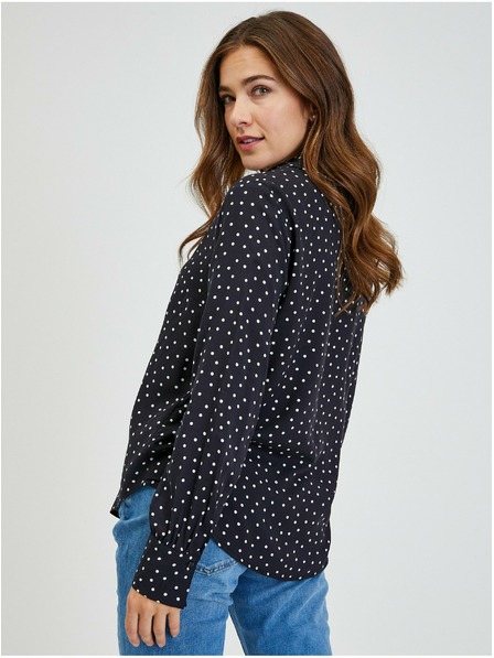 Orsay Черна дамска на точки риза ORSAY