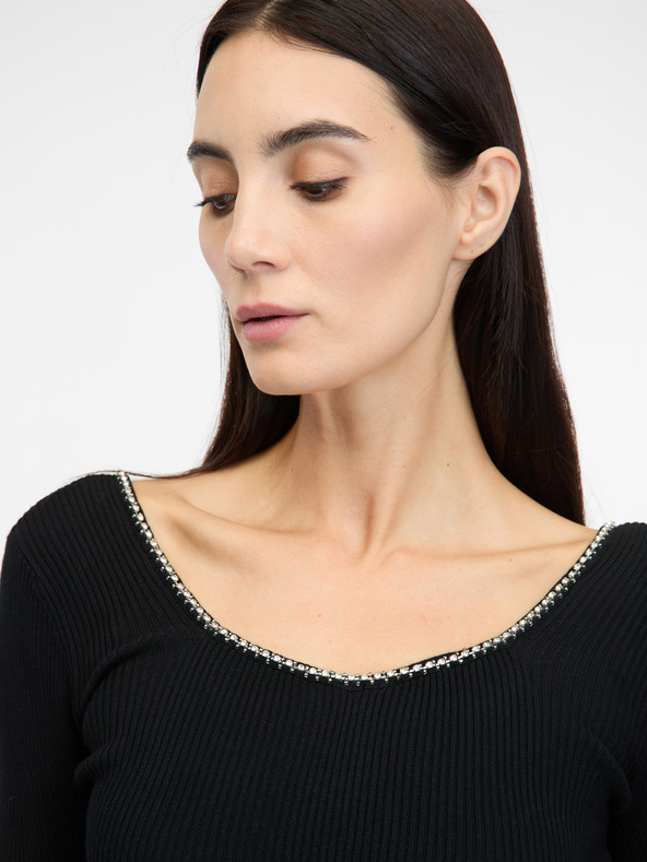 Orsay Черна дамска рокля с дължина до коляното ORSAY