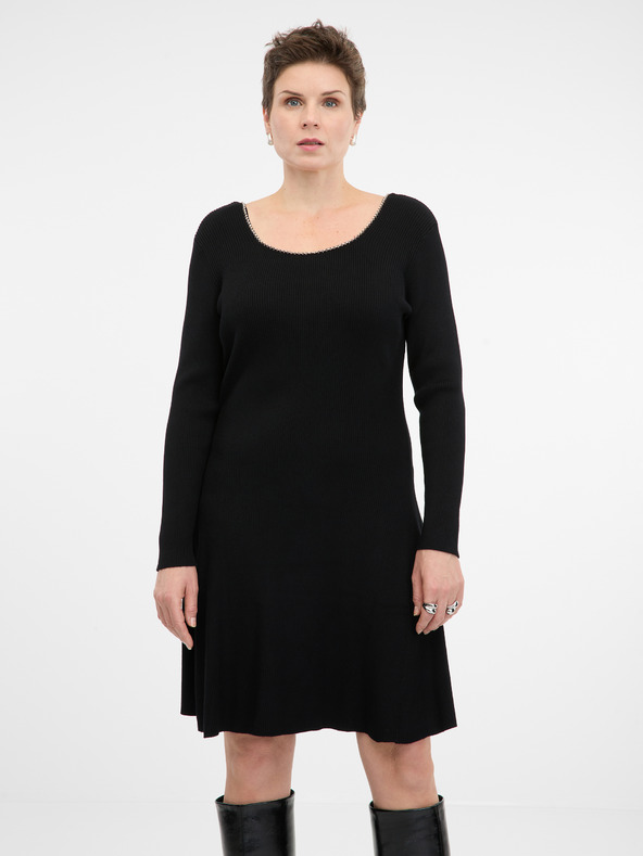 Orsay Черна дамска рокля с дължина до коляното ORSAY