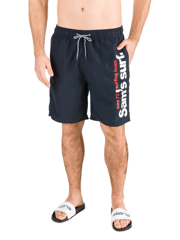 Sam 73 Тъмносини мъжки къси панталони с щампа SAM 73