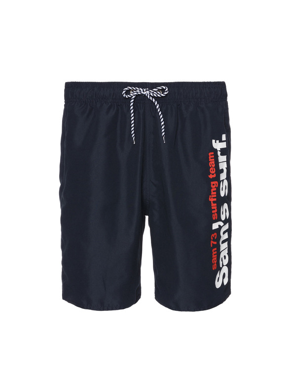 Sam 73 Тъмносини мъжки къси панталони с щампа SAM 73