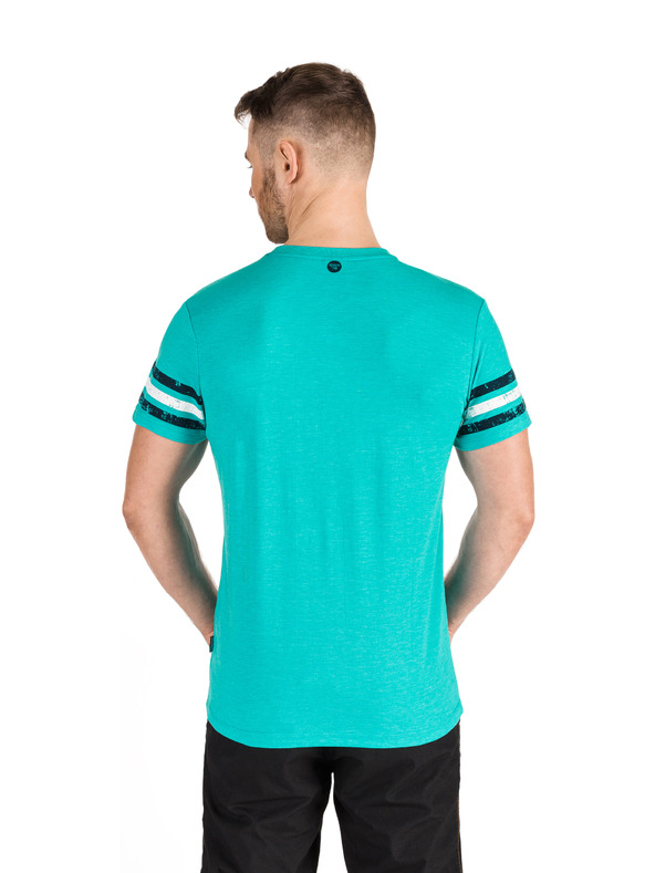 Sam 73 Тюркоазена мъжка тениска с щампа SAM 73