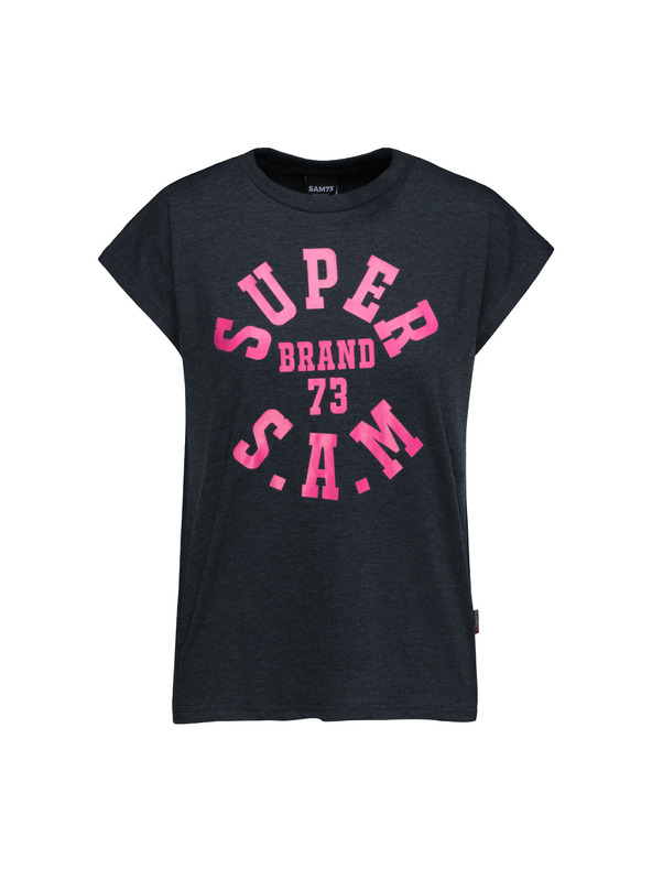 Sam 73 Тъмно сива дамска тениска с щампа SAM 73