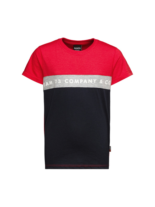 Sam 73 Синьо-червена тениска за момчета с шарки SAM 73
