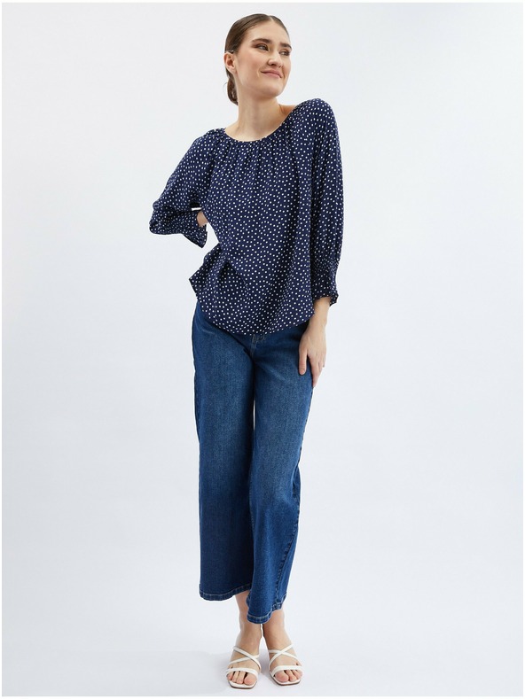 Orsay Тъмн синя дамска блуза на точки ORSAY
