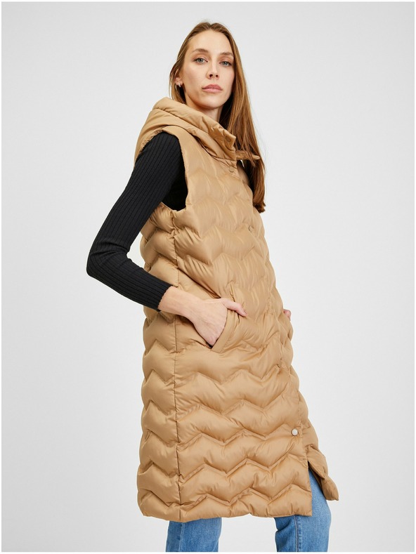 Orsay Кафяв дамски ватиран елек ORSAY