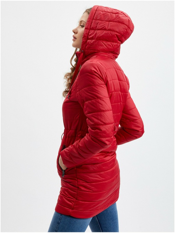 Orsay Червено дамско ватирано палто ORSAY