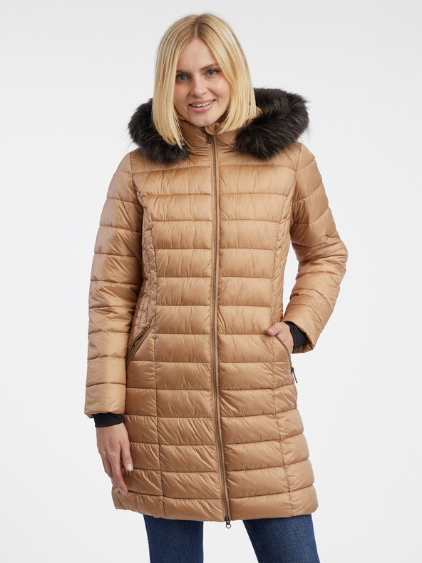 Orsay Светлокафяво дамско ватирано палто ORSAY