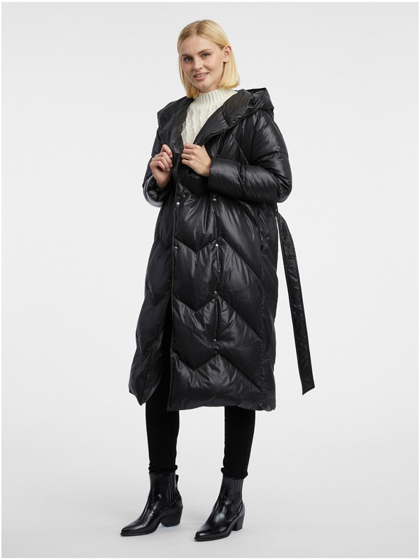Orsay Черно дамско пухено палто ORSAY