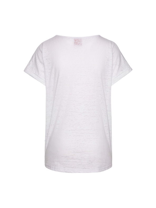 Sam 73 Бяла дамска тениска с щампа SAM 73