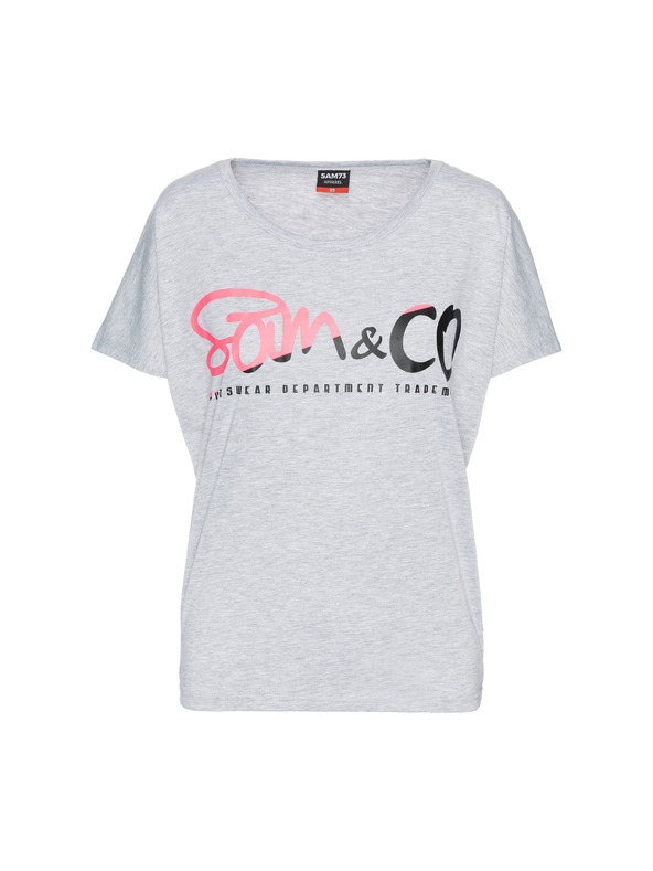 Sam 73 Сива дамска тениска с принт SAM 73