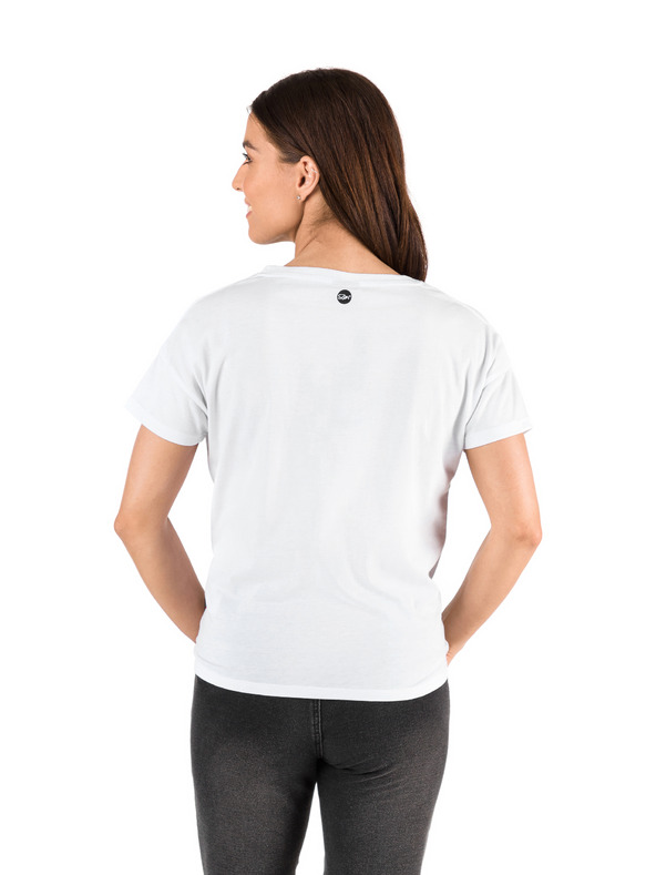 Sam 73 Бяла дамска тениска с щампа SAM 73