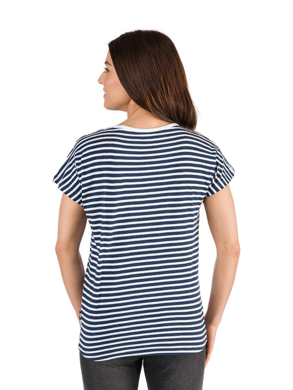 Sam 73 Тъмно синя дамска тениска на райета SAM 73