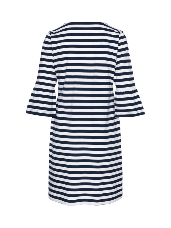 Sam 73 Бяло-синя дамска рокля на райета SAM 73