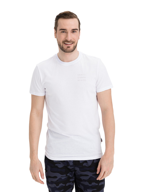 Sam 73 Бяла мъжка тениска SAM 73