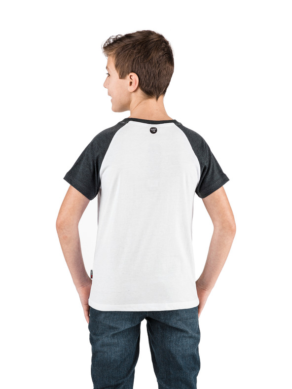 Sam 73 Черно-бяла тениска за момчета с щампа SAM 73