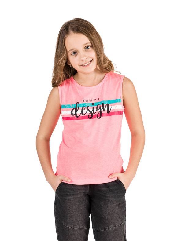 Sam 73 Розов детски потник с щампа SAM 73