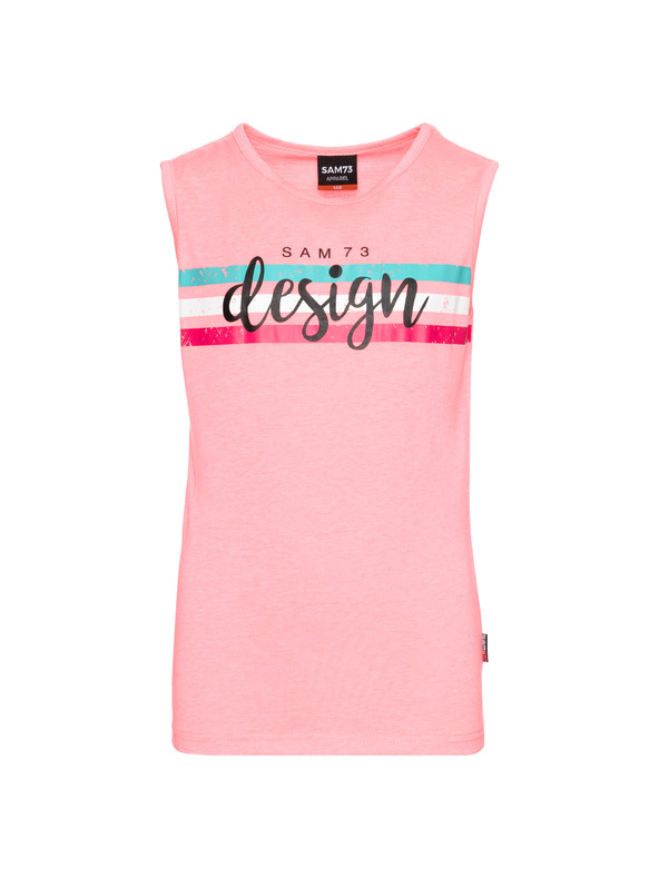 Sam 73 Розов детски потник с щампа SAM 73