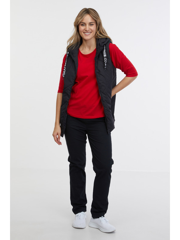 Sam 73 Черна дамска ватирана жилетка SAM 73 Aida