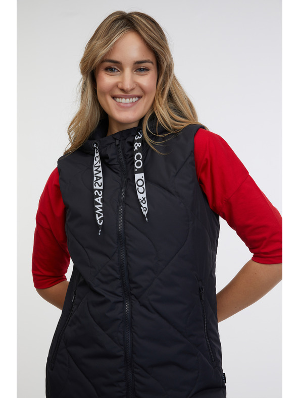 Sam 73 Черна дамска ватирана жилетка SAM 73 Aida