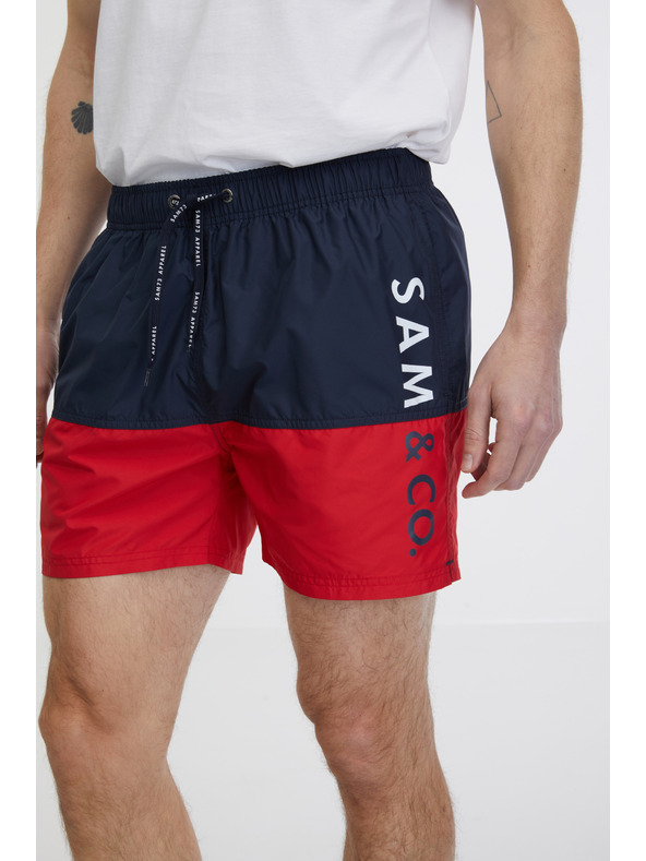 Sam 73 Червено-син мъжки бански костюм SAM 73 Eduardo
