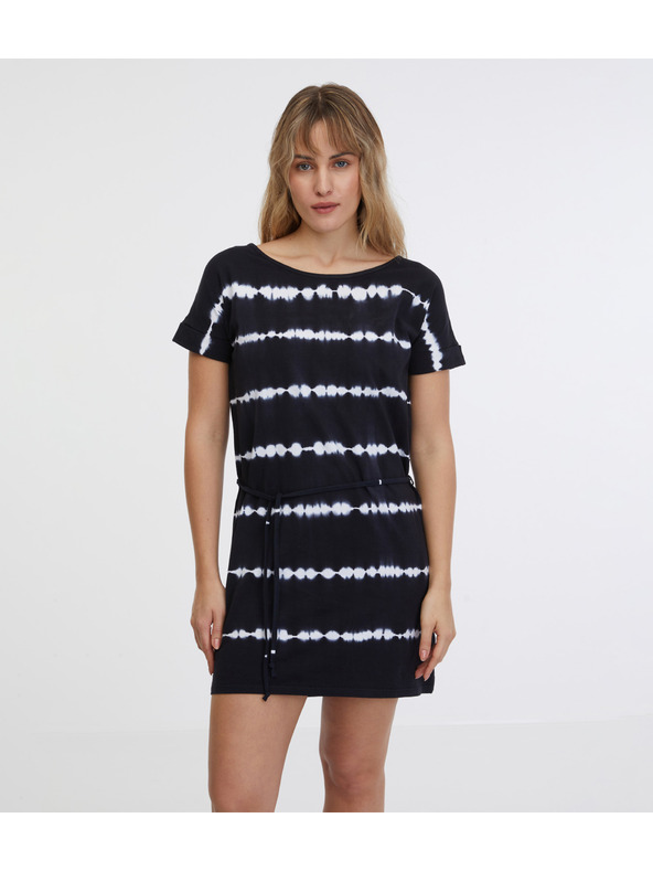Sam 73 Дамска рокля с бял и черен десен SAM 73 Raquel