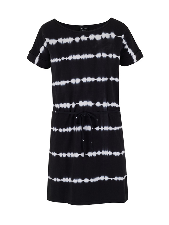 Sam 73 Дамска рокля с бял и черен десен SAM 73 Raquel
