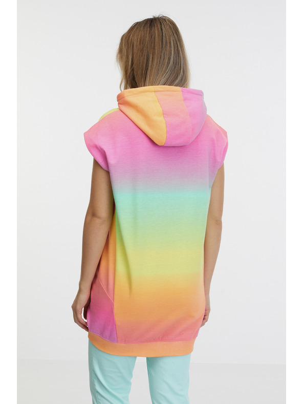 Sam 73 Жълто-розов дамски суитшърт с къс ръкав SAM 73 Mabel