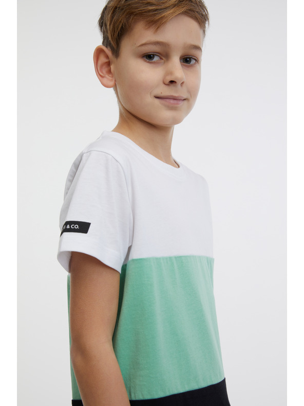Sam 73 Зелено-бяла тениска за момчета SAM 73 Jabba
