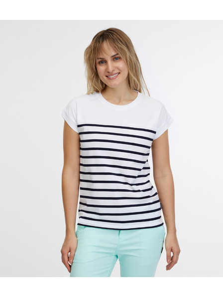 Sam 73 Бяла дамска тениска на райета SAM 73 Mercedes