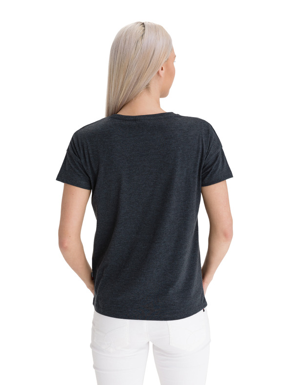 Sam 73 Тъмно сива дамска тениска с щампа SAM 73