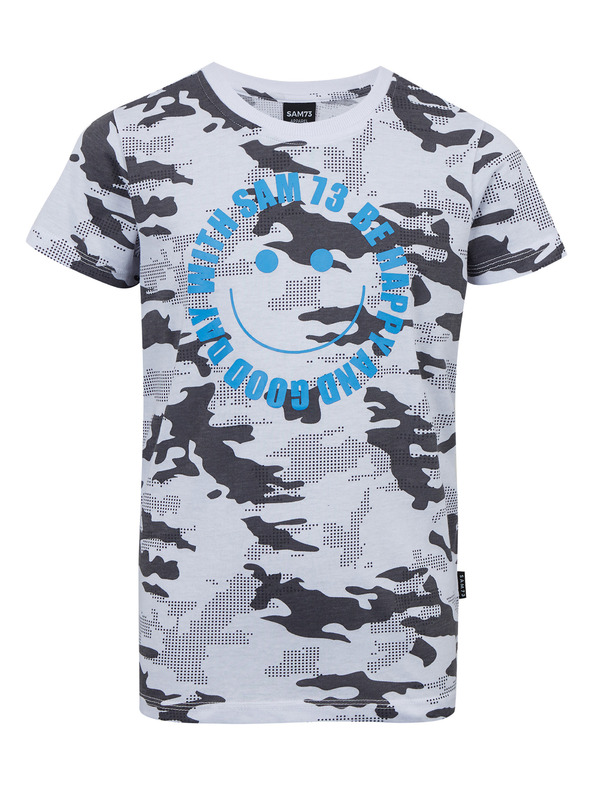 Sam 73 Светлосива тениска за момчета с шарка SAM 73 Kelvin