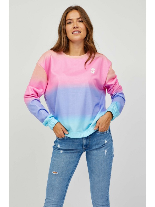 Sam 73 Синьо-розова дамска щампована суитшърт SAM 73 Clara