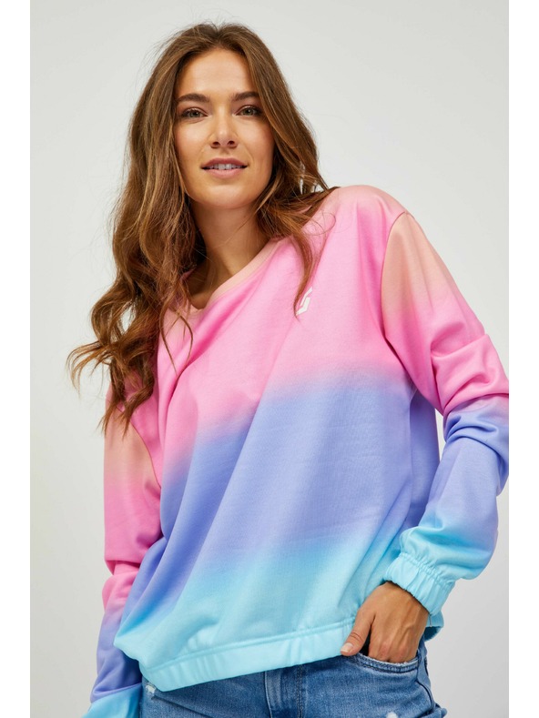 Sam 73 Синьо-розова дамска щампована суитшърт SAM 73 Clara