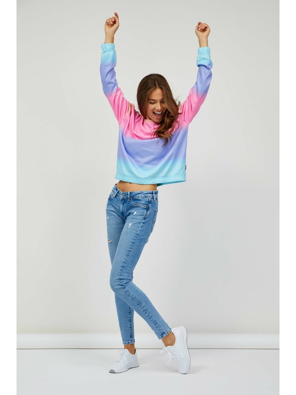 Sam 73 Синьо-розова дамска щампована суитшърт SAM 73 Clara