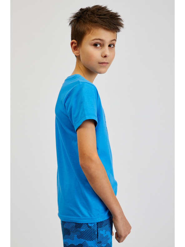 Sam 73 Синя памучна тениска за момчета с щампа SAM73 Pyrop