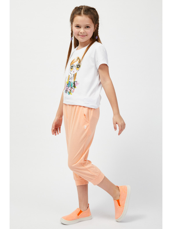 Sam 73 Бяла тениска с щампа за момичета SAM73 Mora