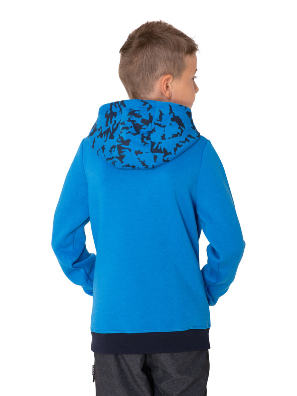 Sam 73 Син момчешки шарен суитшърт с качулка SAM 73 William