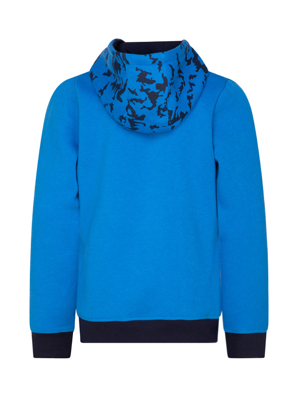 Sam 73 Син момчешки шарен суитшърт с качулка SAM 73 William