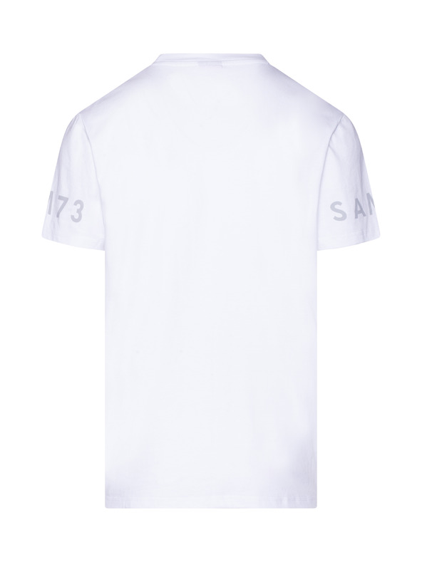 Sam 73 Бяла мъжка тениска с щампа SAM 73