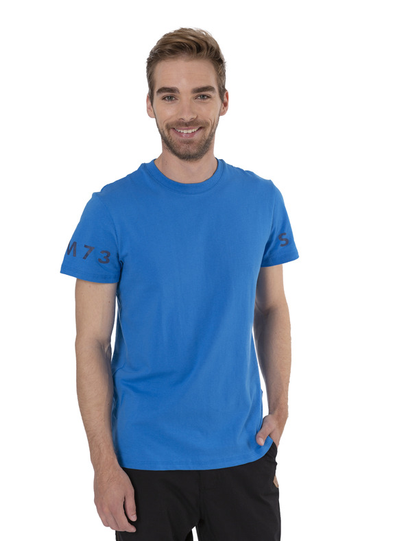 Sam 73 Синя мъжка тениска с щампа SAM 73