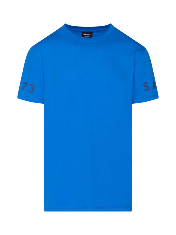 Sam 73 Синя мъжка тениска с щампа SAM 73