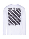 Sam 73 Бяла мъжка тениска с щампа SAM 73