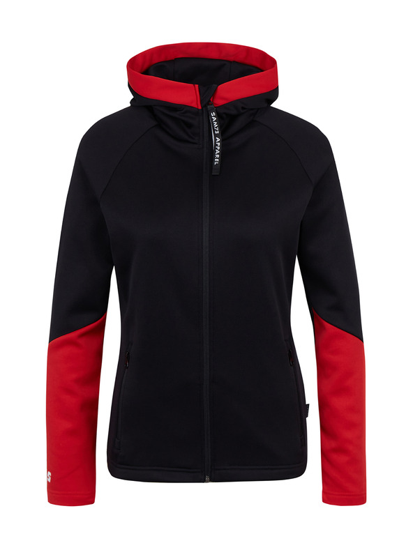 Sam 73 Червено-черен дамски суитшърт с качулка и цип SAM 73 Marta