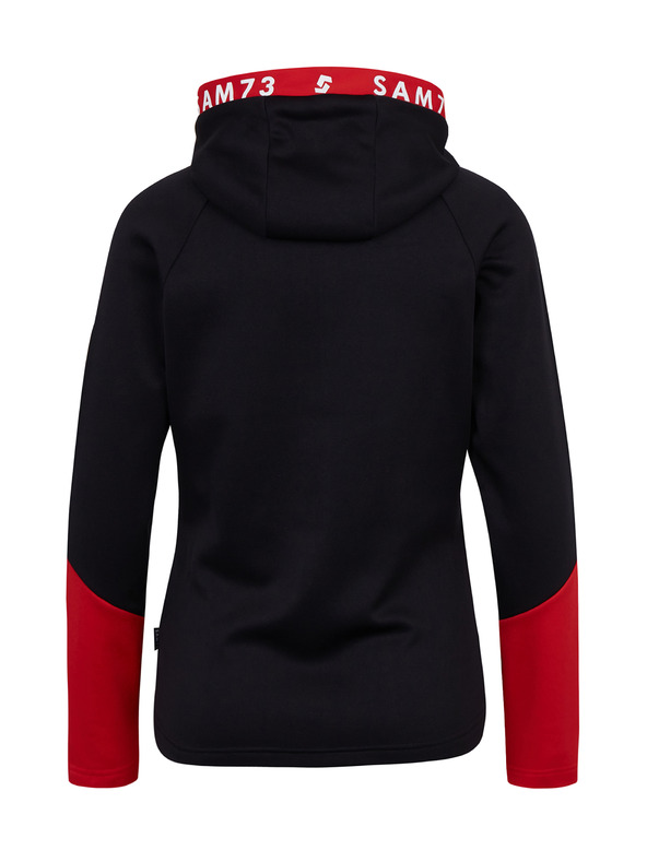 Sam 73 Червено-черен дамски суитшърт с качулка и цип SAM 73 Marta